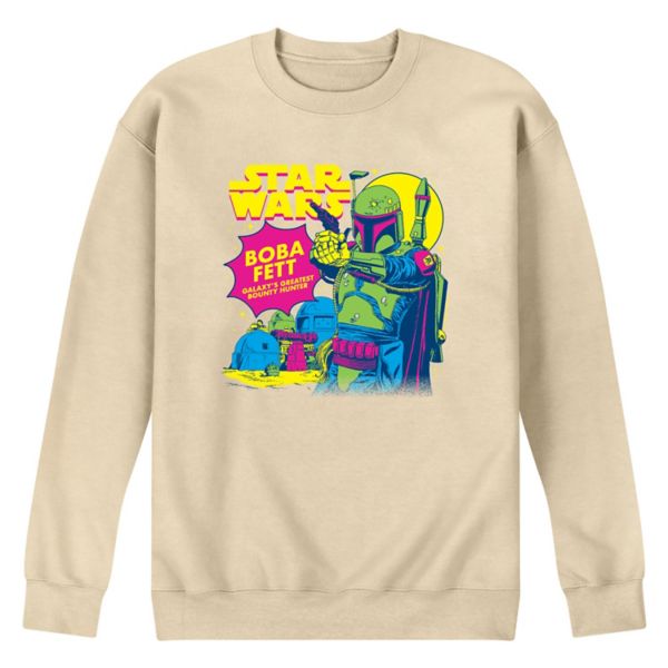 

Мужская флисовая толстовка boba fett pop art crew Star Wars, бежевый