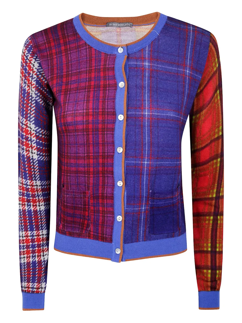 

Кардиган в стиле пэчворк в клетку IN BED WITH YOU, синий