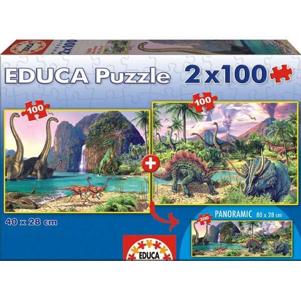 

Educa, пазл, Динозавры, 2х100 шт.
