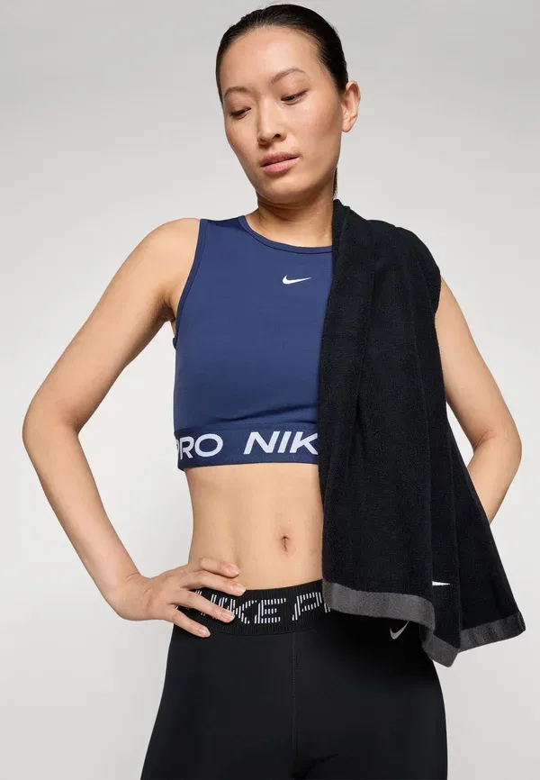 Топ Nike Performance 365 Crop Tank, цвет темно-синий/белый — фото 4