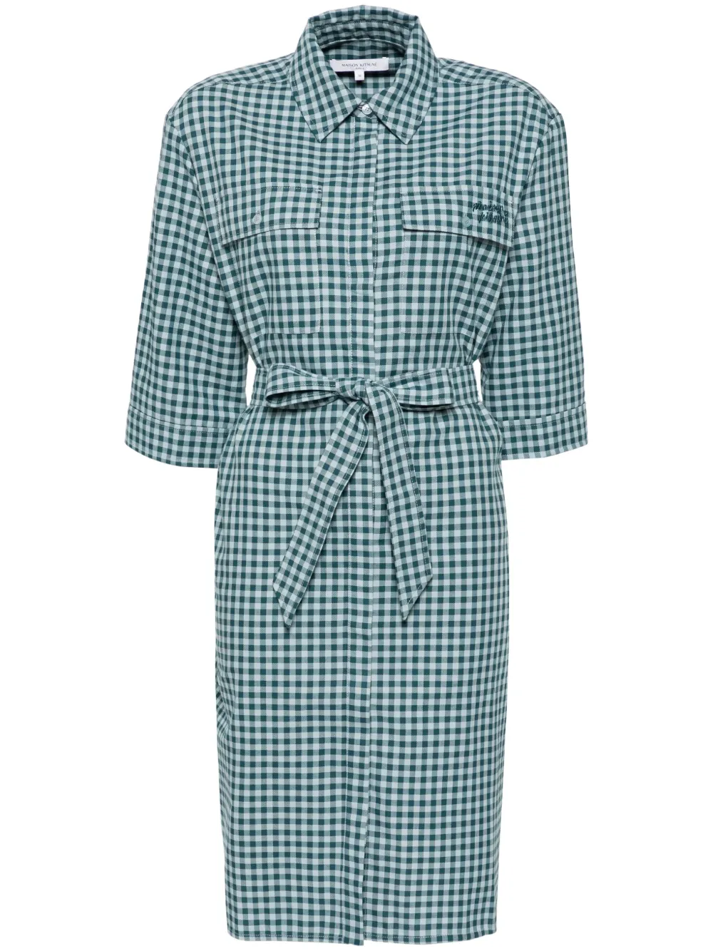 

Платье с карманами Maison Kitsuné, зеленый