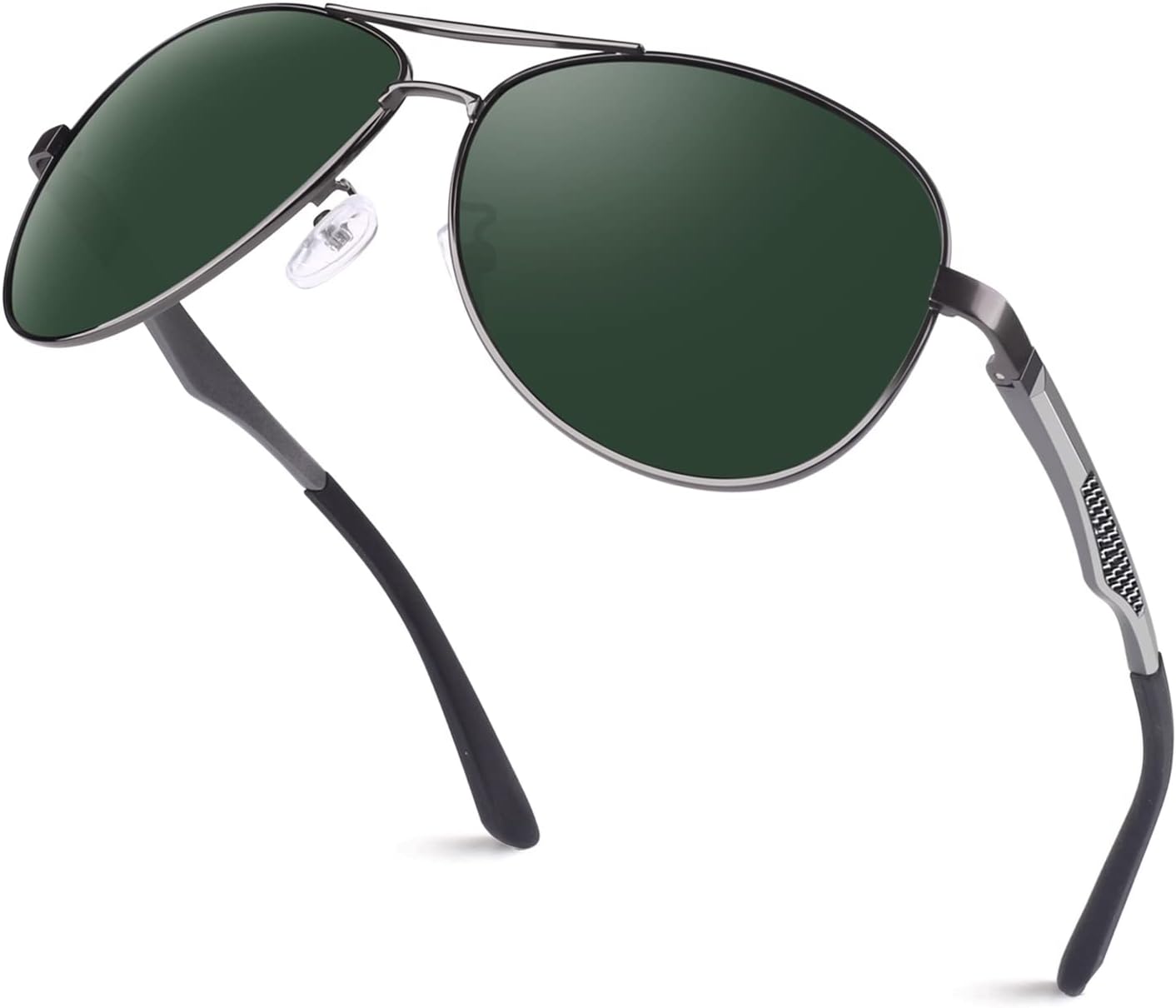 

Классические солнцезащитные очки GQUEEN в стиле милитари, пилотные, поляризованные, с пружинными шарнирами, алюминиево-магниевые, для мужчин и женщин, MOS1, A Gun Frame/Green Lens