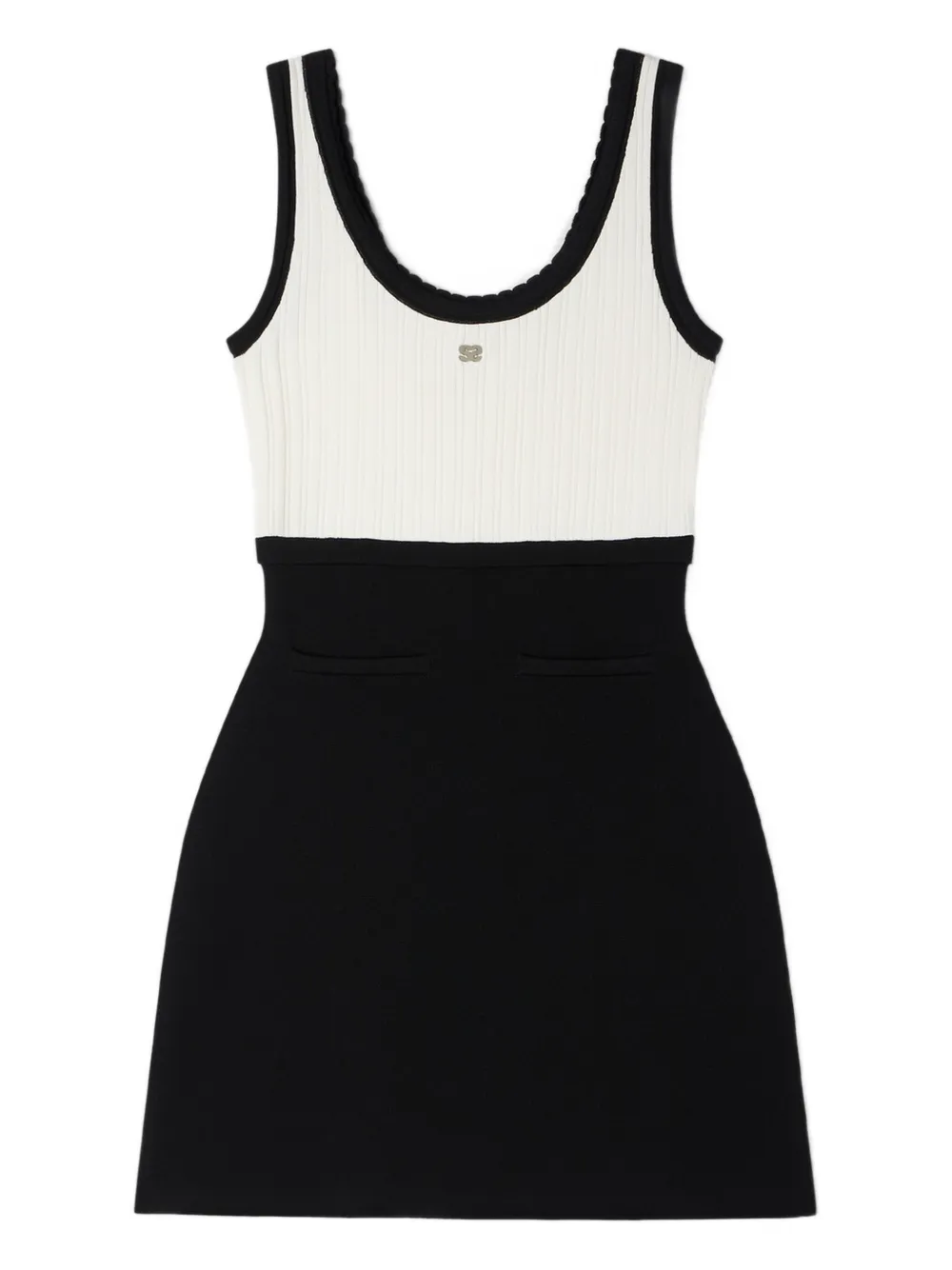 

Трикотажное платье мини с оборками Sandro, черный