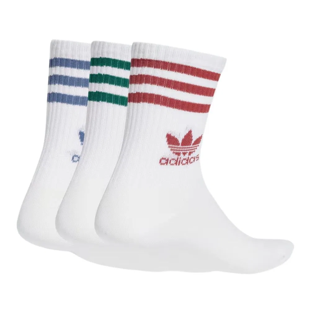 Носки средней высоты 3 пары Adidas Белый/Бордовый/Темно-синий/Зеленый — фото 2