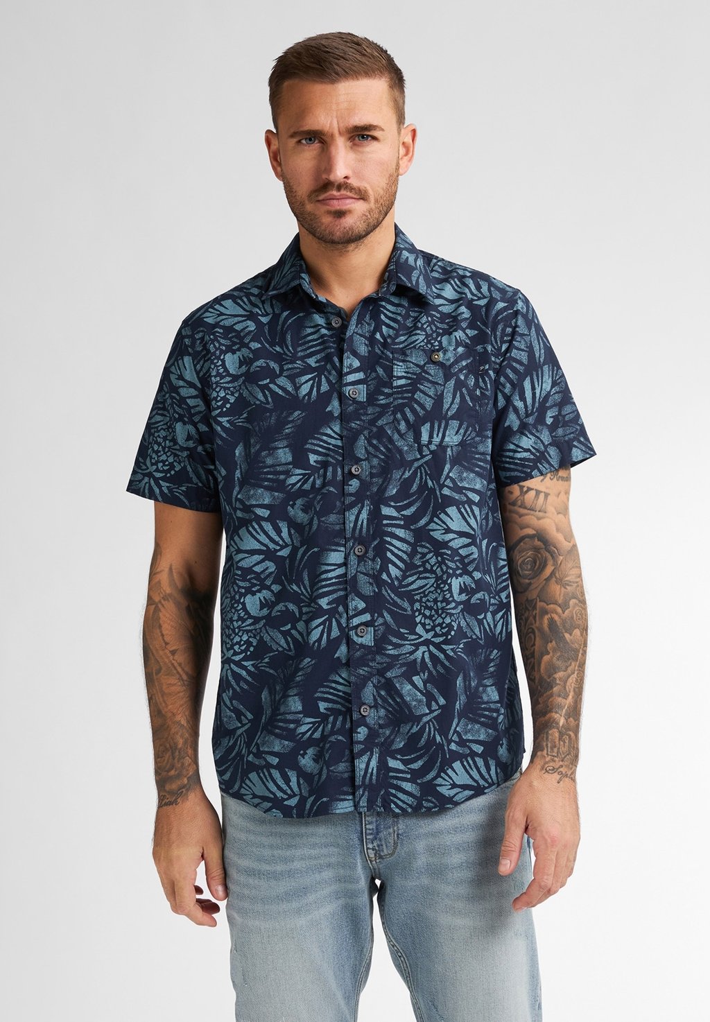 

Рубашка ALL-OVER PRINT SHIRT BARRACUDA Petrol Industries, темно-синий