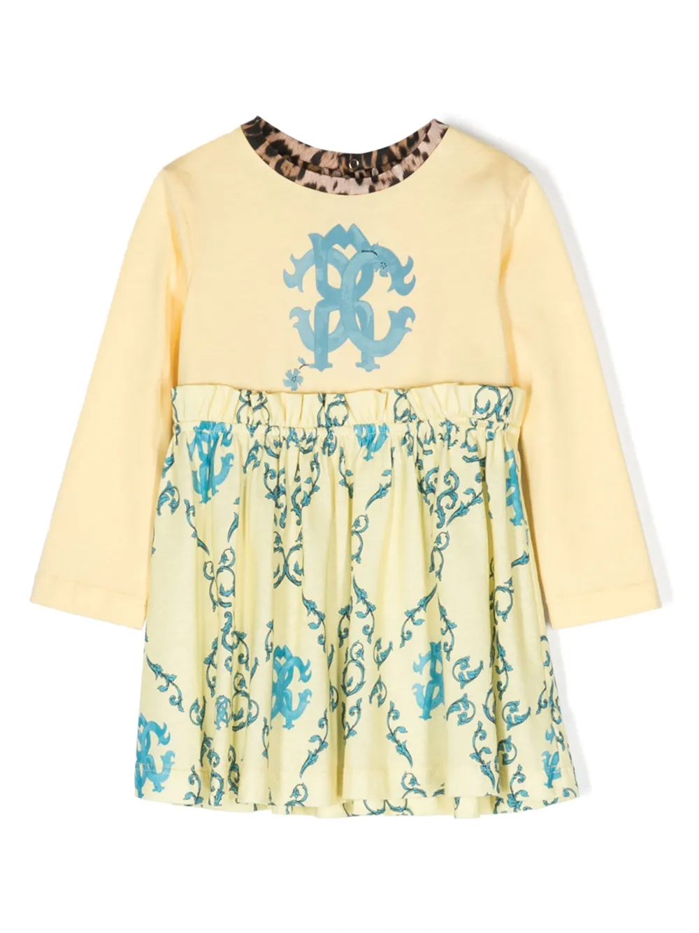 

Платье с длинными рукавами Roberto Cavalli Junior, желтый
