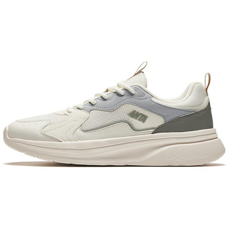 

Кроссовки ANTA Life Collection Lifestyle Shoes Men Low-top Ivory White/Granite Grey/Frost Tower Grey, слоновая кость/серый