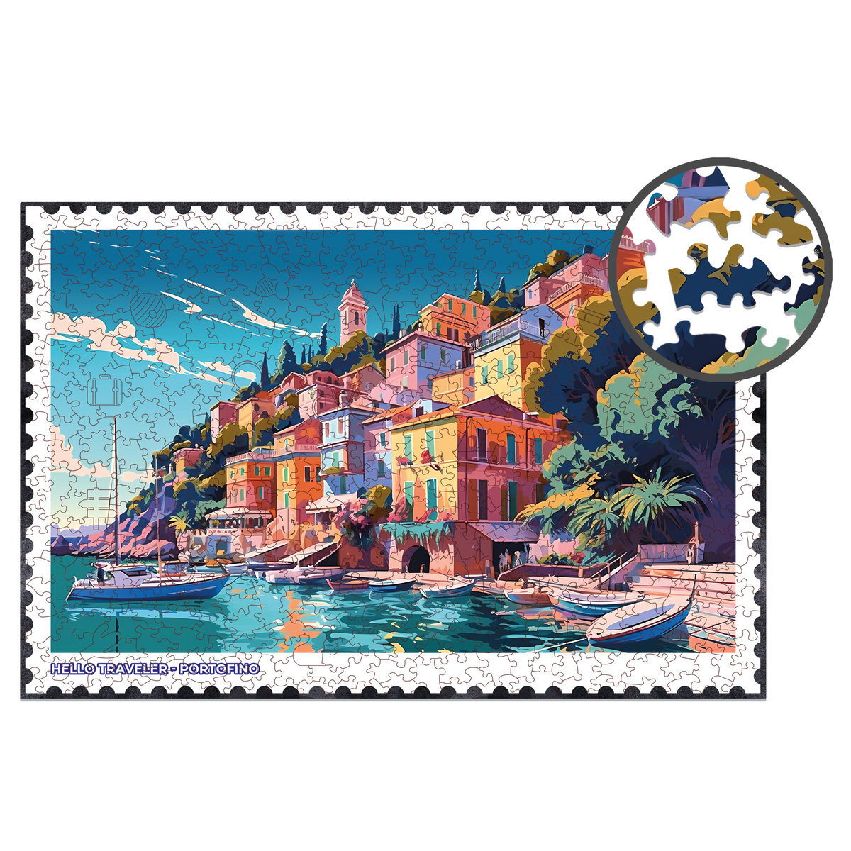 

Деревянный пазл Milliwood - Hello Traveler - Portofino 51х34 - 500 деталей.