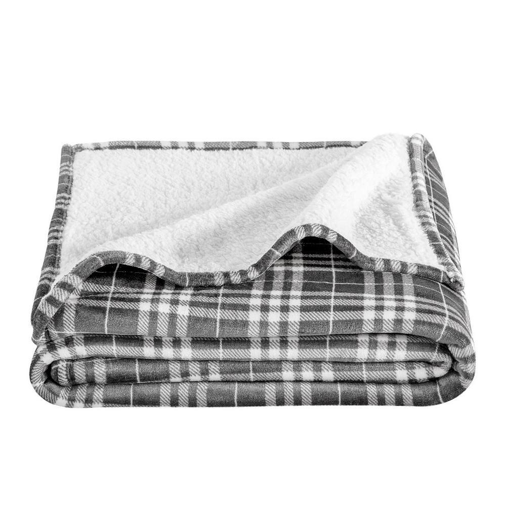 

Пледовое одеяло из шерпы Bare Home, цвет Stirling Plaid Grey