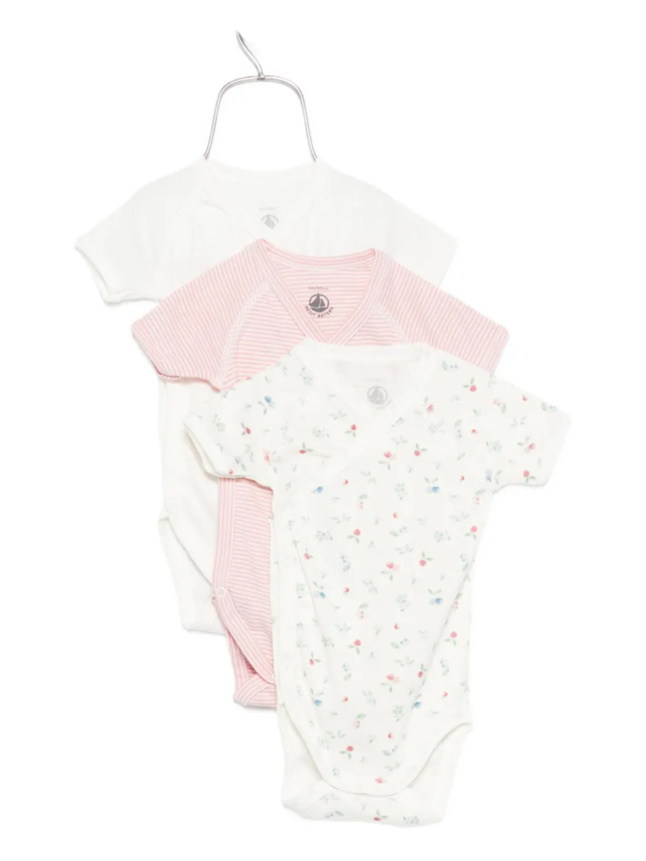 

Боди с принтом Petit Bateau (упаковка из трех штук), белый