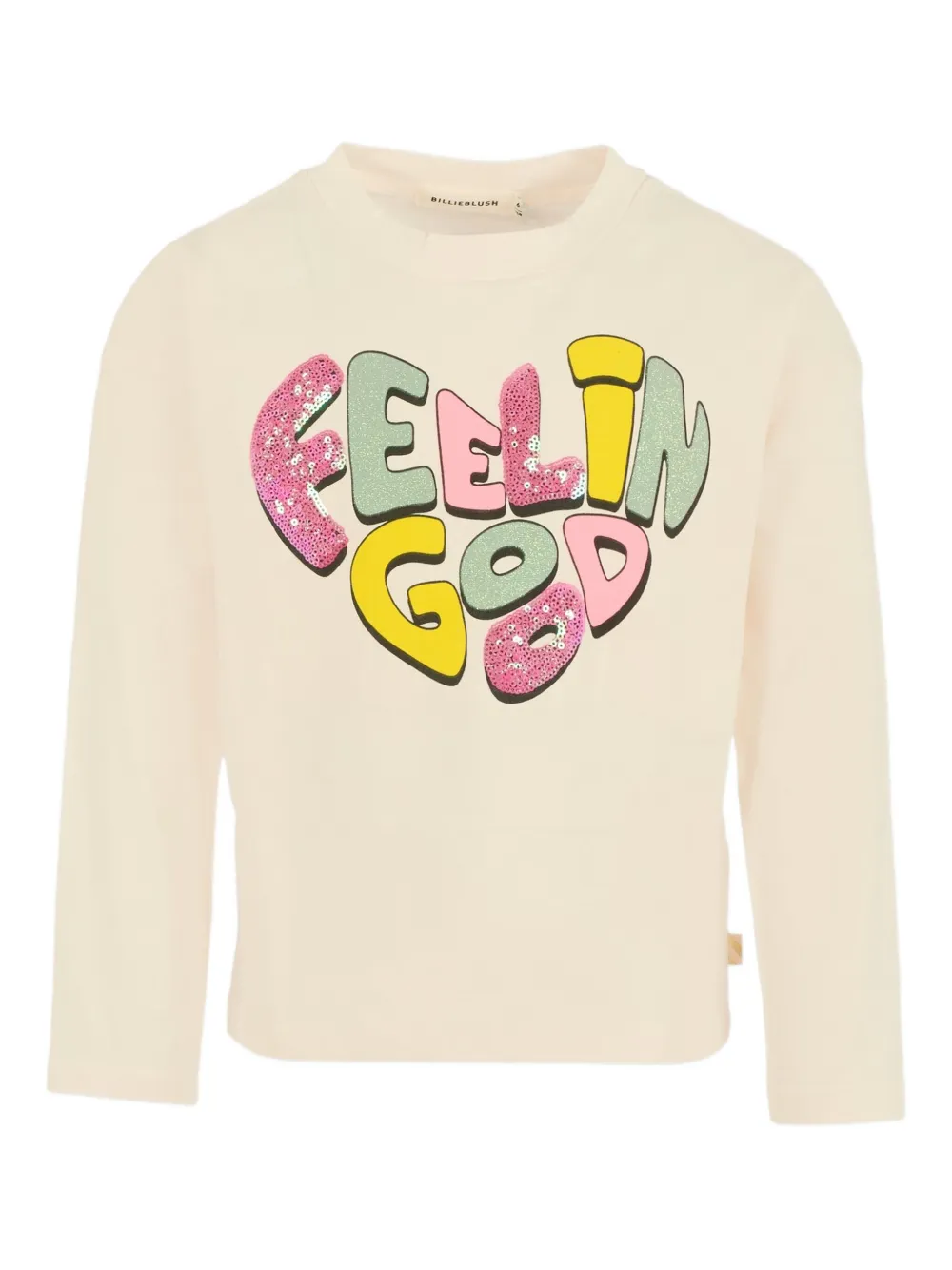 

Футболка с принтом в виде сердца, украшенная пайетками Billieblush, нейтральный