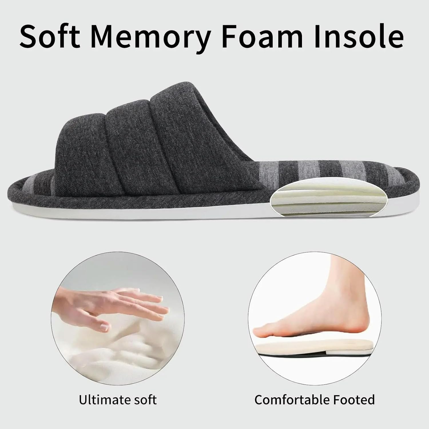 Домашние мягкие тапочки для женщин и мужчин с открытым носком, слайдеры для спальни, дышащие, с памятью формы, на плоской подошве Solaraminds, бирюзовый — фото 3