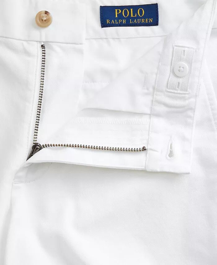 Короткие шорты из эластичного твила для больших мальчиков Polo Ralph Lauren, белый — фото 3