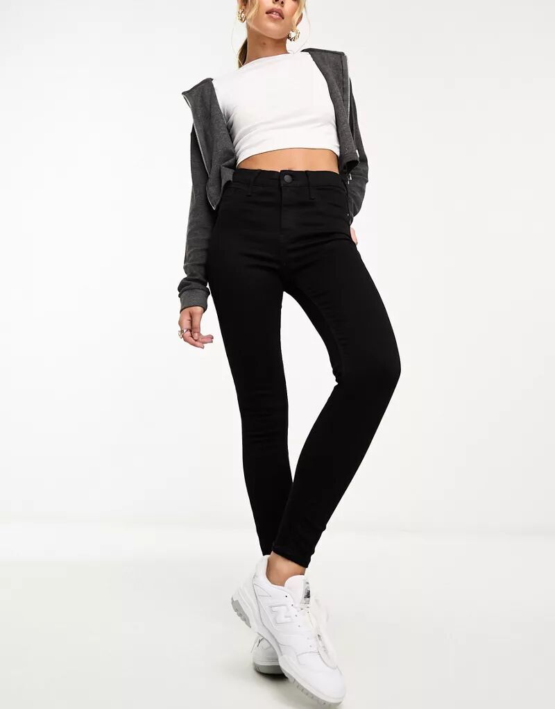 

Черные джинсы скинни средней посадки River Island, Черный, Черные джинсы скинни средней посадки River Island