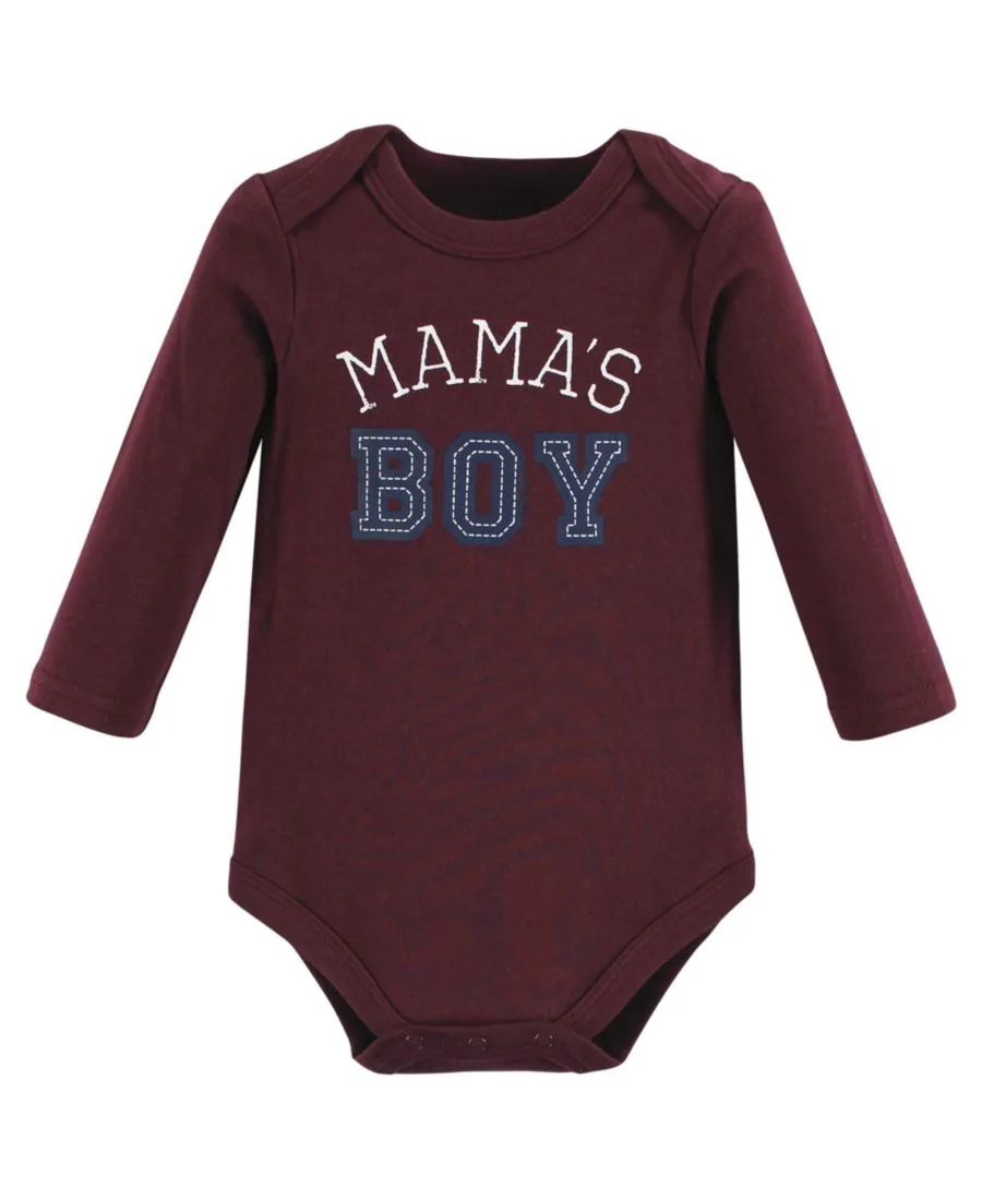 Хлопковые боди с длинными рукавами, комплект из 3 штук Hudson Baby, Mamas Boy — фото 2
