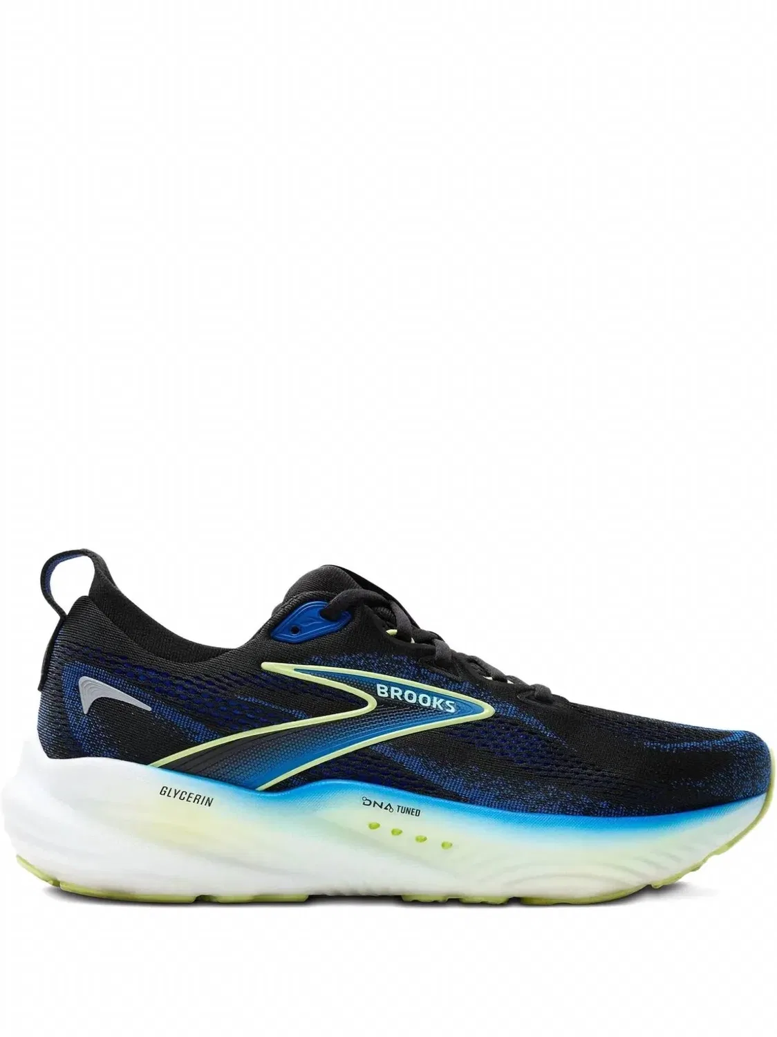 BROOKS Мужские беговые кроссовки Glycerin GTS 22 в черно-кобальтово-неожелтом цвете — фото 3