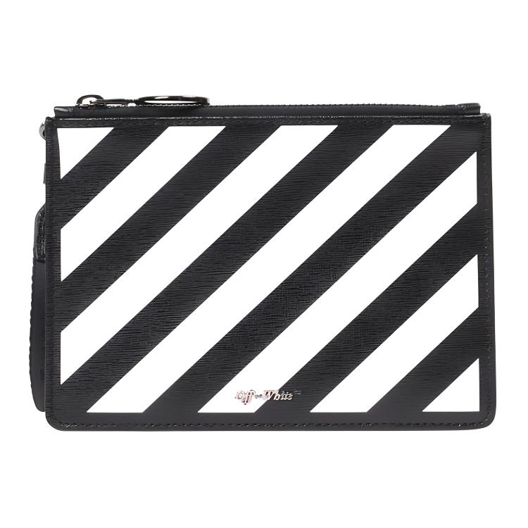 

OFF-WHITE Кожаный чехол для маджонга унисекс черно-белый