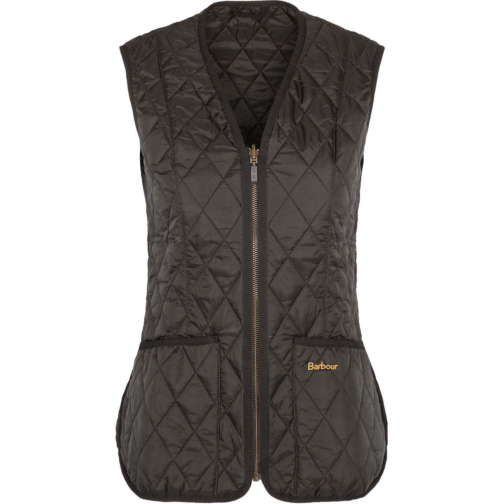 

Стеганый жилет на молнии спереди Barbour, темный оливковый