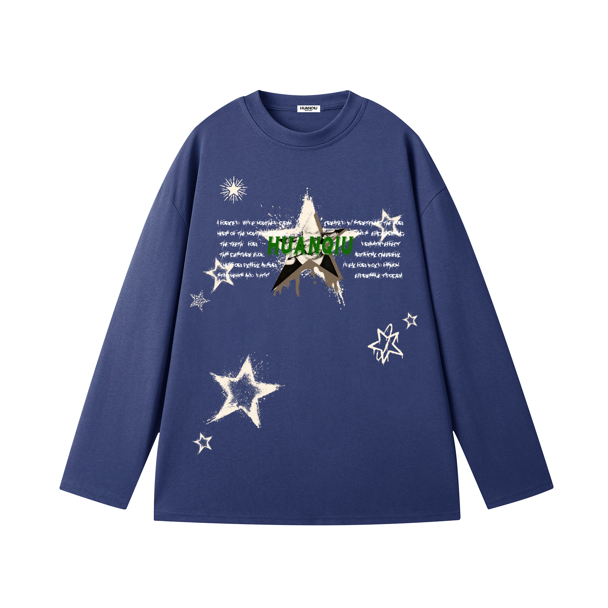 

Футболка Unisex Crew Neck Moderate Heavyweight HUANQIU, темно-синий