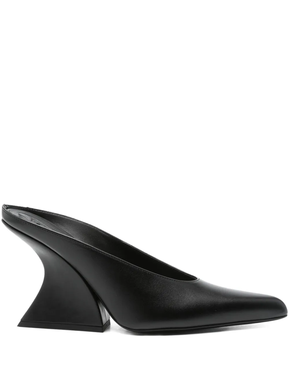 Мюли с заостренным носком на скульптурном каблуке Mugler, черный