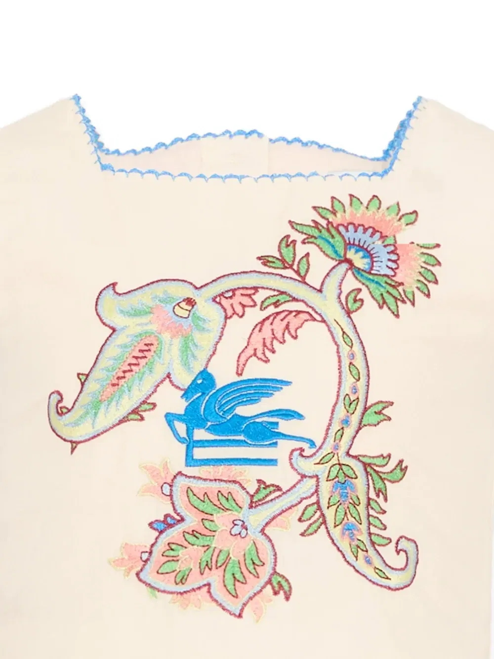 Топ с цветочной вышивкой Etro Kids, бежевый — фото 3