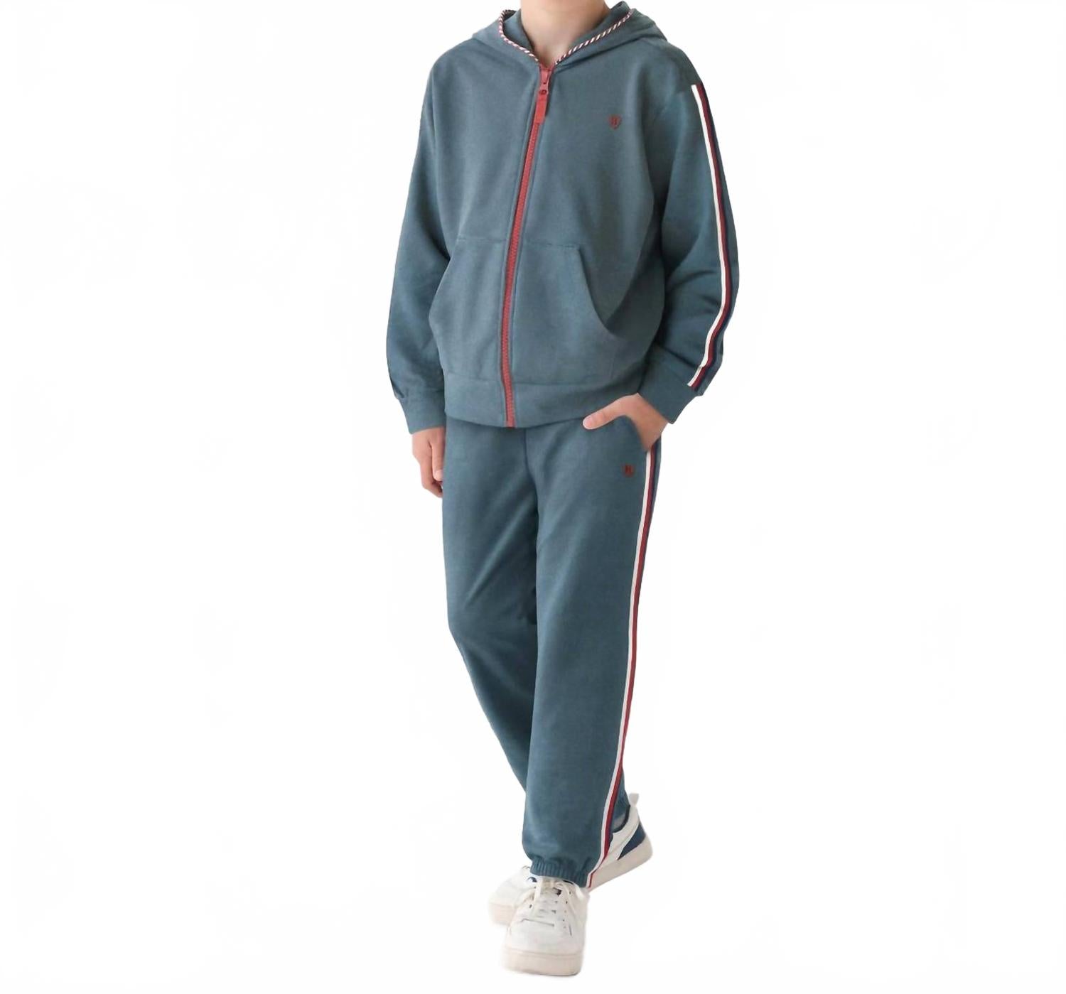 

Толстовка с открытой молнией цвета синего камня Hatley, Blue Stone