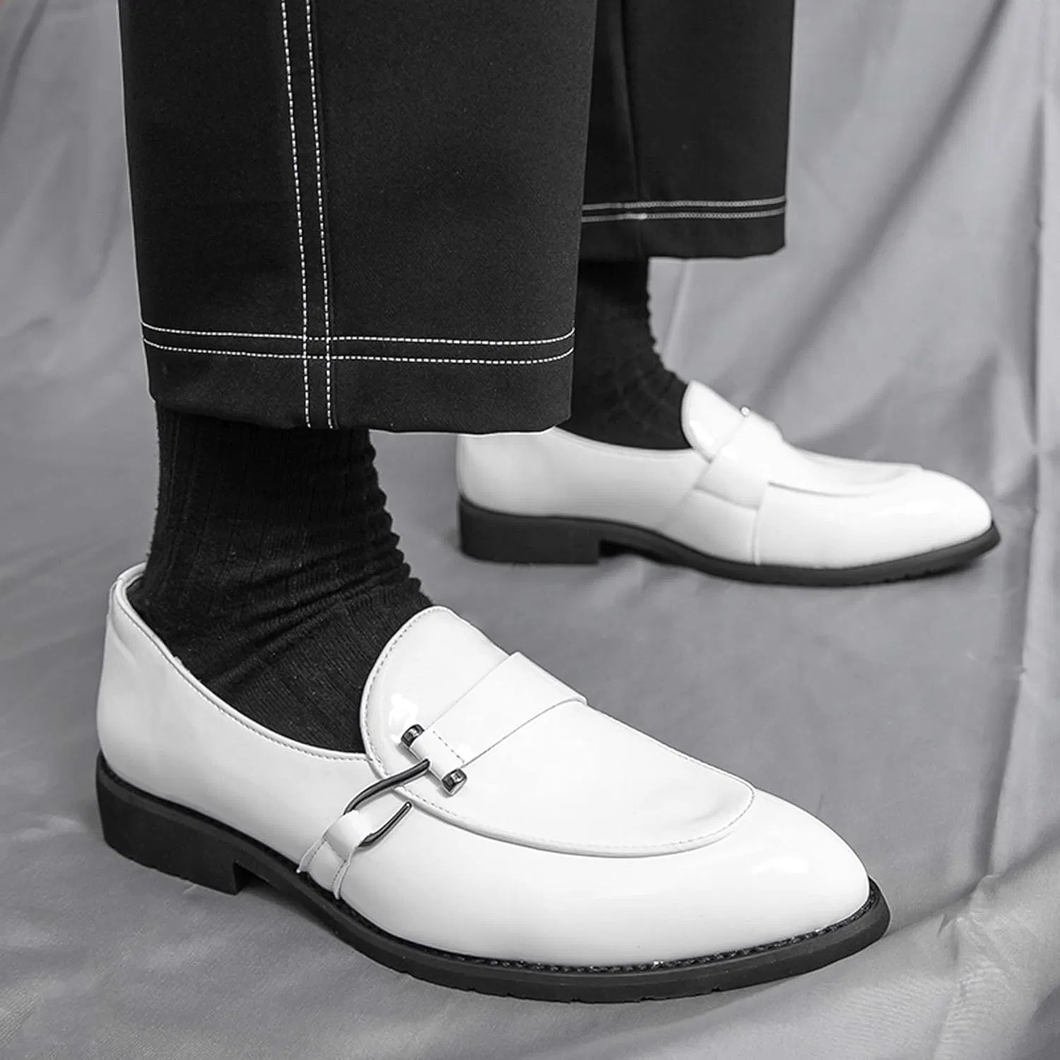 Лоферы Patent Leather Loafers, белый — фото 4