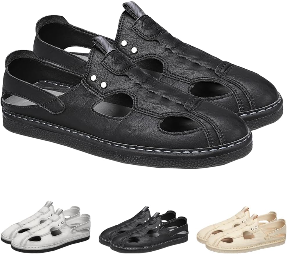 

Мужские повседневные сандалии для улицы, треккинга и спорта с закрытым носком, дышащие и легкие для ходьбы Generic, черный