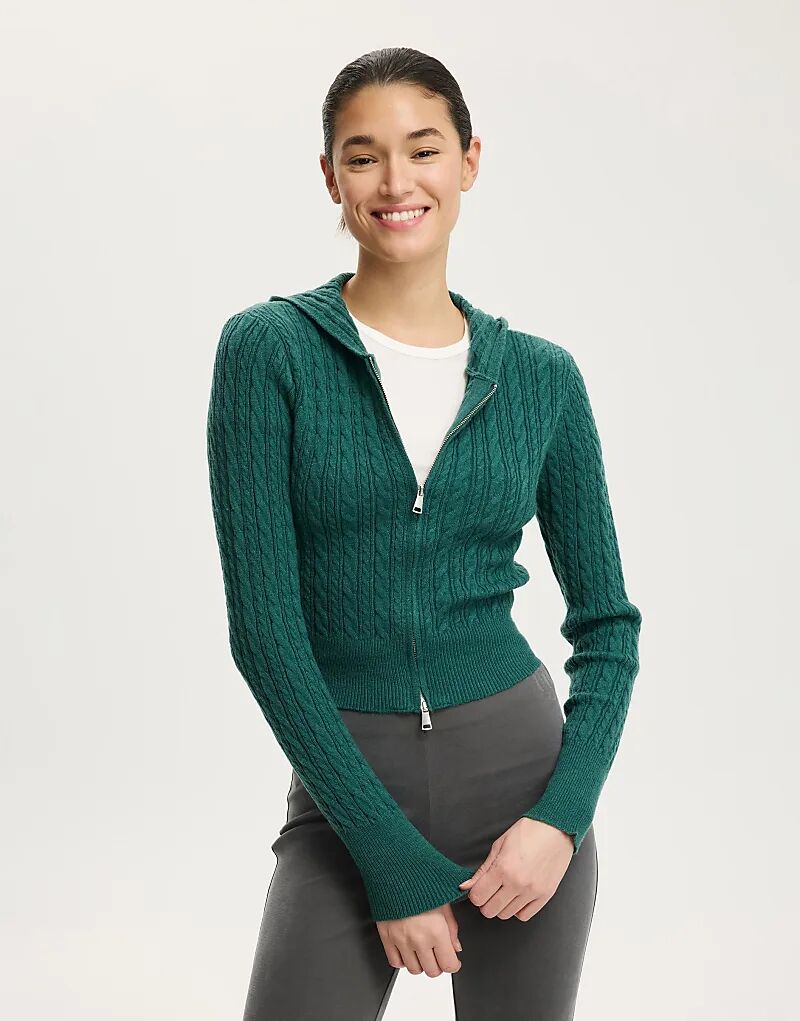 

Толстовка Cotton On Everfine с двойной молнией зеленого цвета