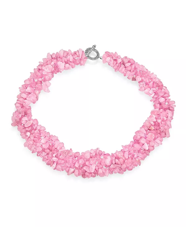 

Крупные крупные кристаллы, многорядное эффектное ожерелье-воротник Bling Jewelry, pink