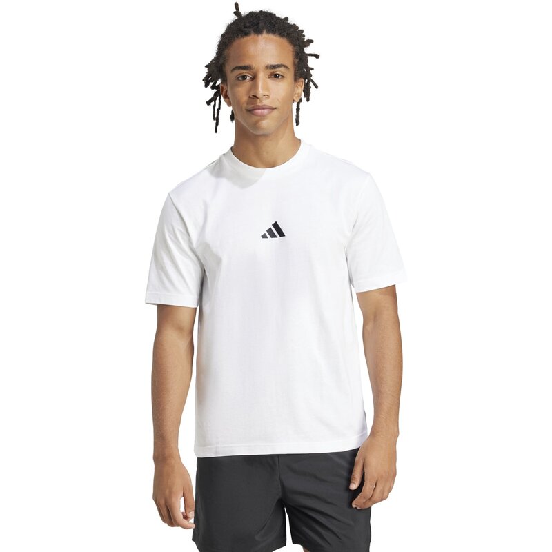 Футболка Essentials с маленьким логотипом, одинарный джерси Adidas, мультиколор — фото 2
