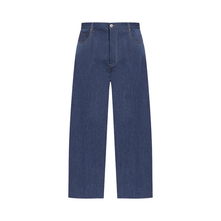 

Брюки Bottega Veneta Melange Wool Cotton Drill Straight Trousers, Indigo