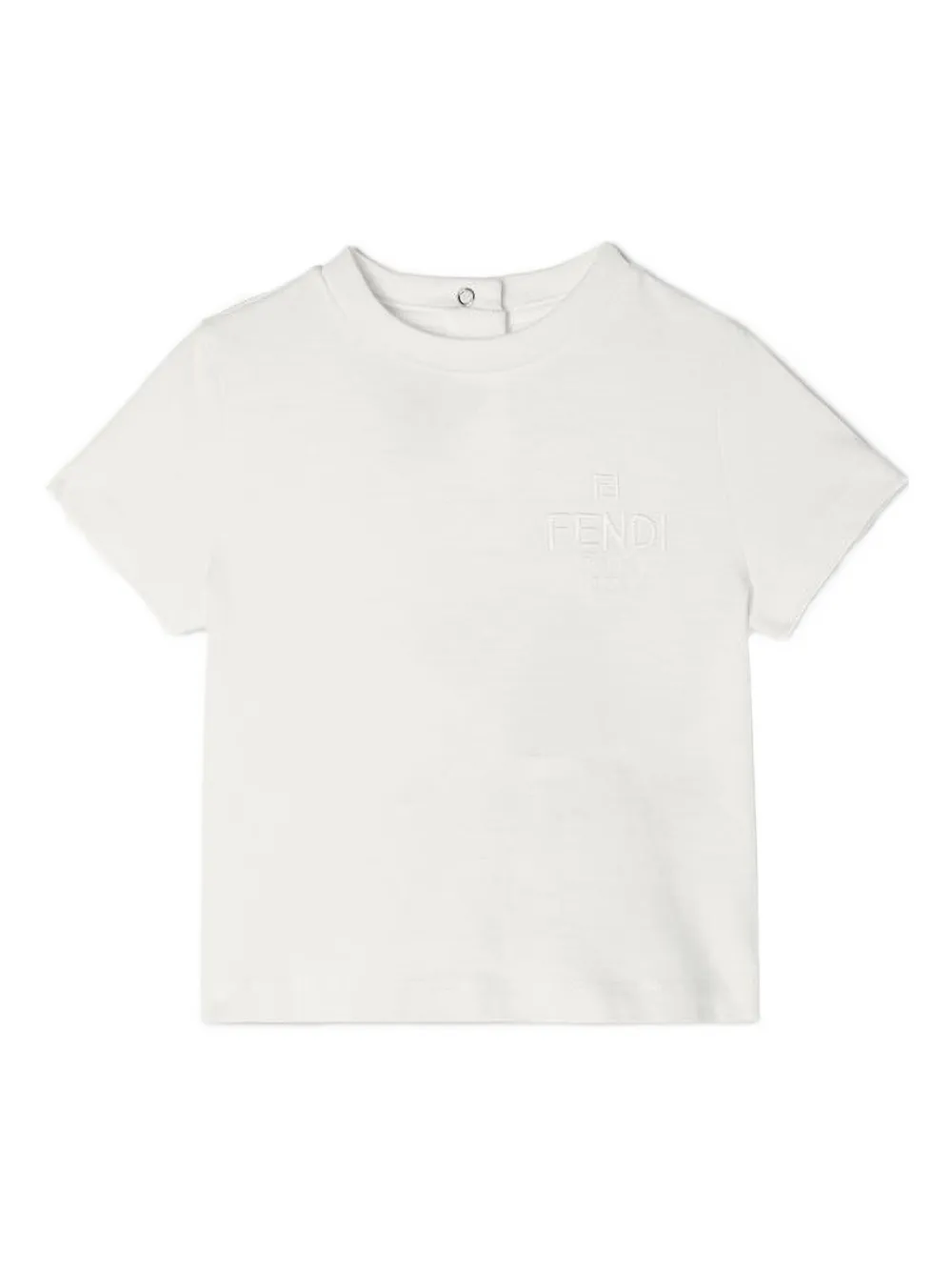 

Футболка с вышитым логотипом Fendi Kids, белый