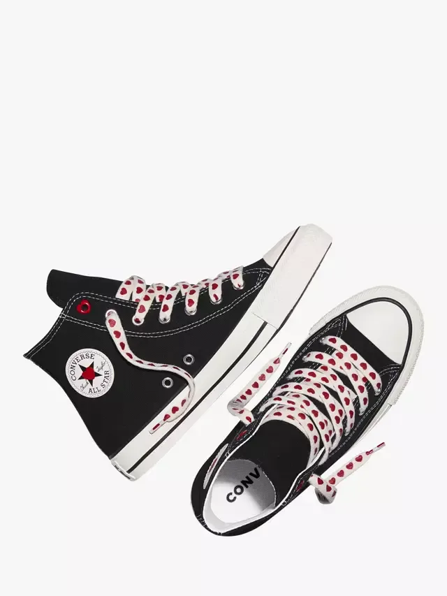 Детские кроссовки Chuck Taylor All Star Heart, черно-белые Converse — фото 2
