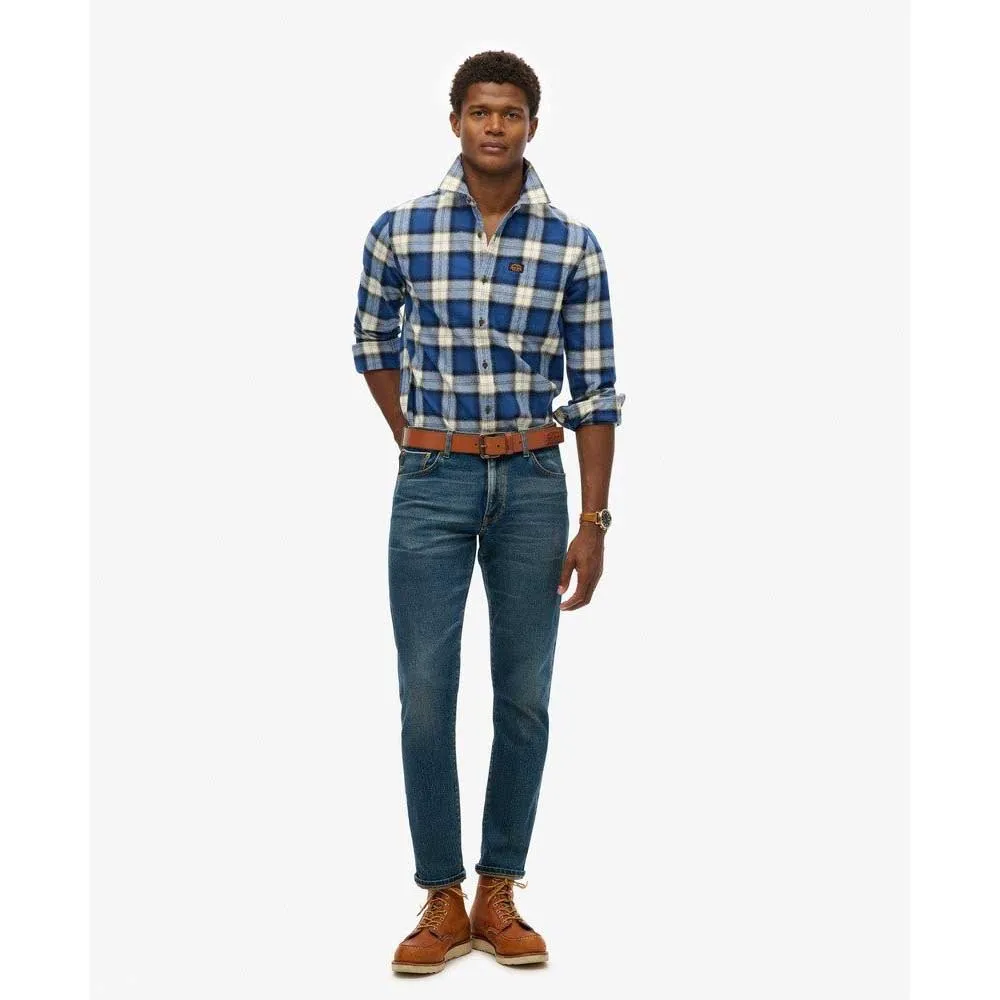Рубашка Superdry Vintage Lumberjack с длинным рукавом, синий — фото 4