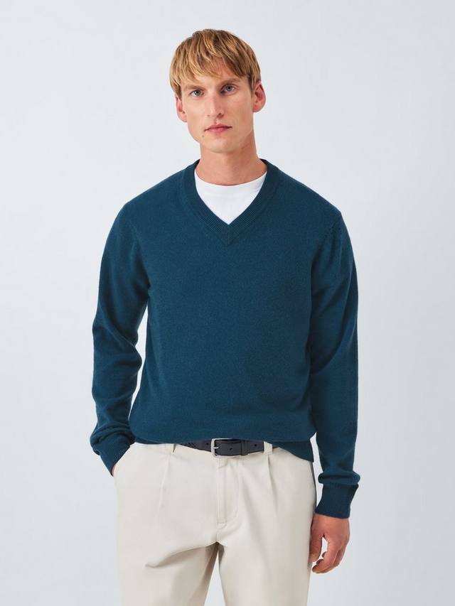 

Свитер с v-образным вырезом из кашемира Made in Italy John Lewis, Petrol