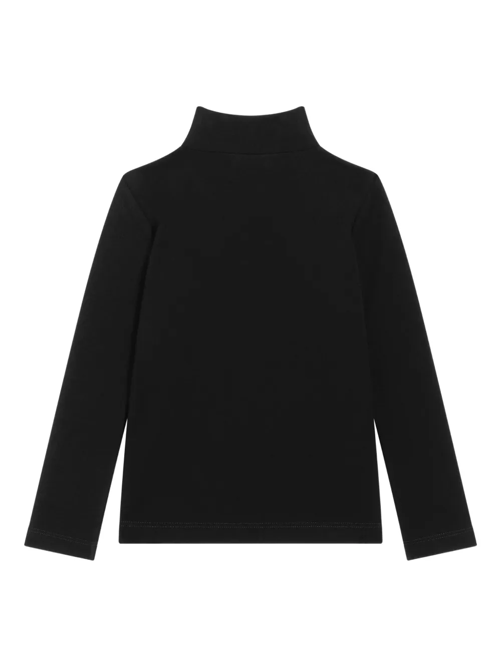 Топ с высоким воротником и вышитым логотипом Dolce & Gabbana Kids, черный — фото 2