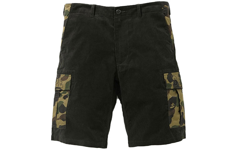 Bape 1st Camo Corduroy Wide 6Pocket Shorts A BATHING APE, Светлая Умбра — фото 4