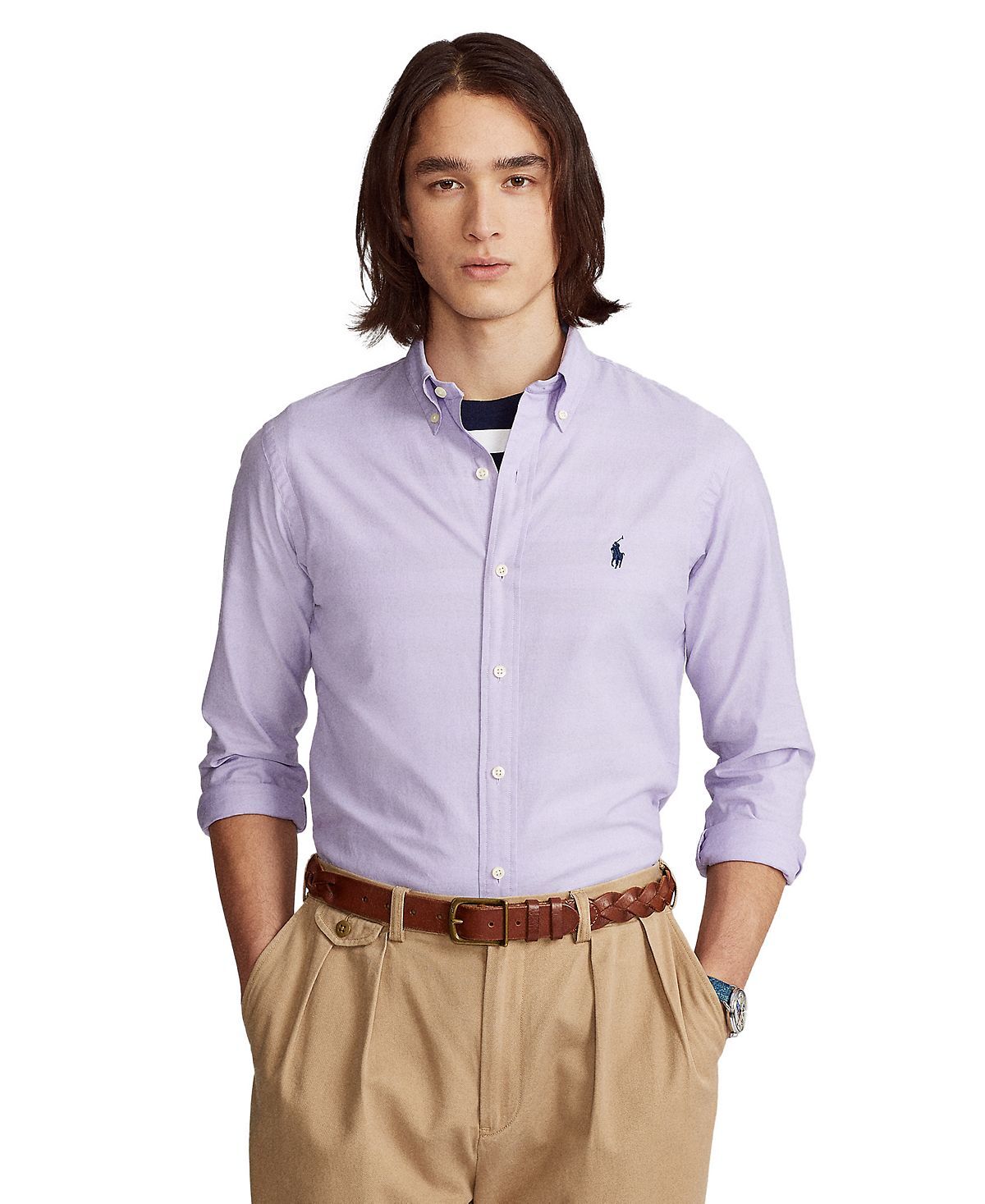 

Мужская оксфордская рубашка классического кроя стрейч Polo Ralph Lauren