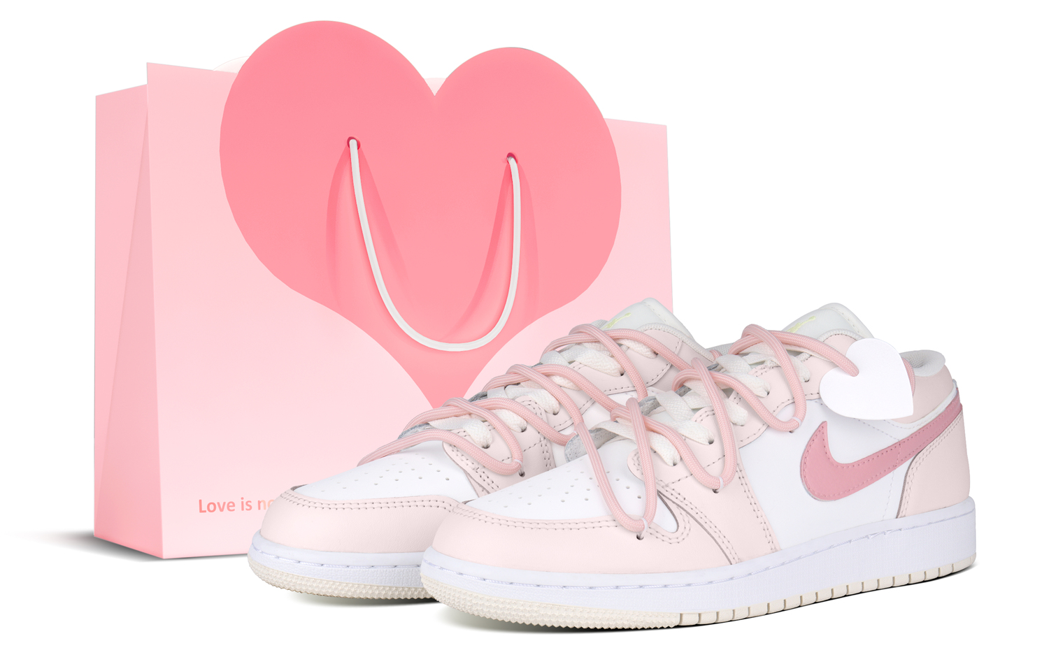 

Кроссовки Air Jordan 1 Vintage Basketball Shoes Women's Low-top White, розовый