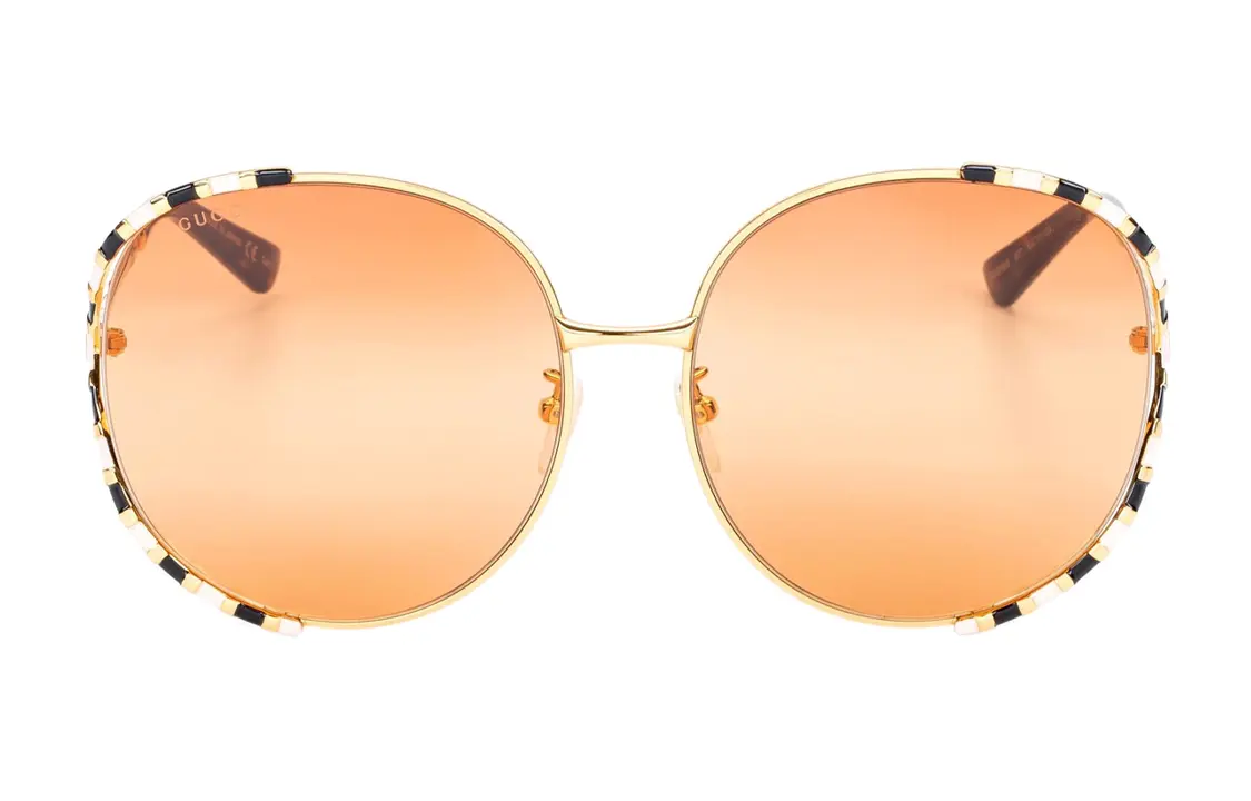 GUCCI Круглые солнцезащитные очки женские Gold, Gold — фото 3