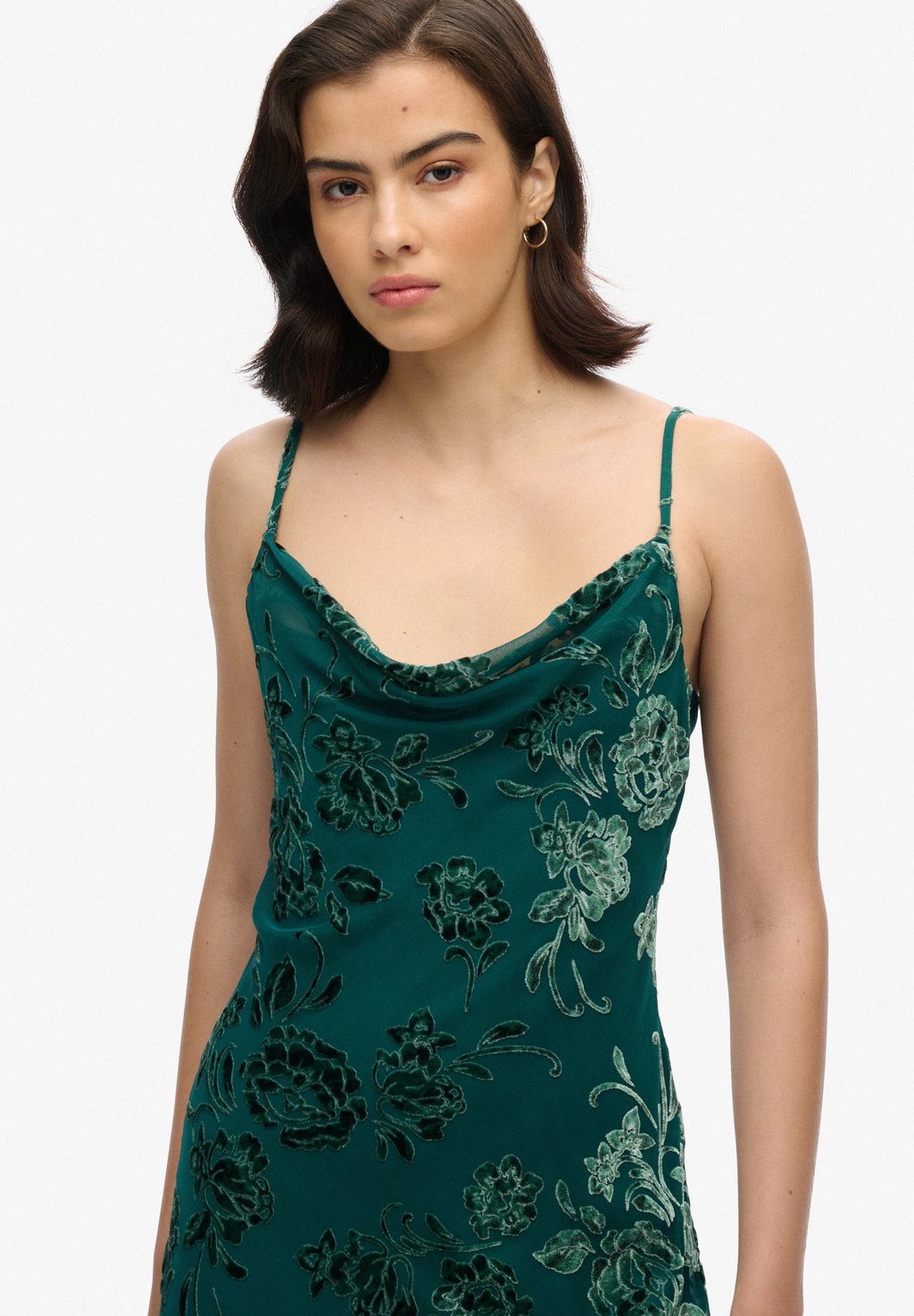 

Коктейльное платье / Вечернее платье COWL NECK MIDI SLIP Superdry, зеленый