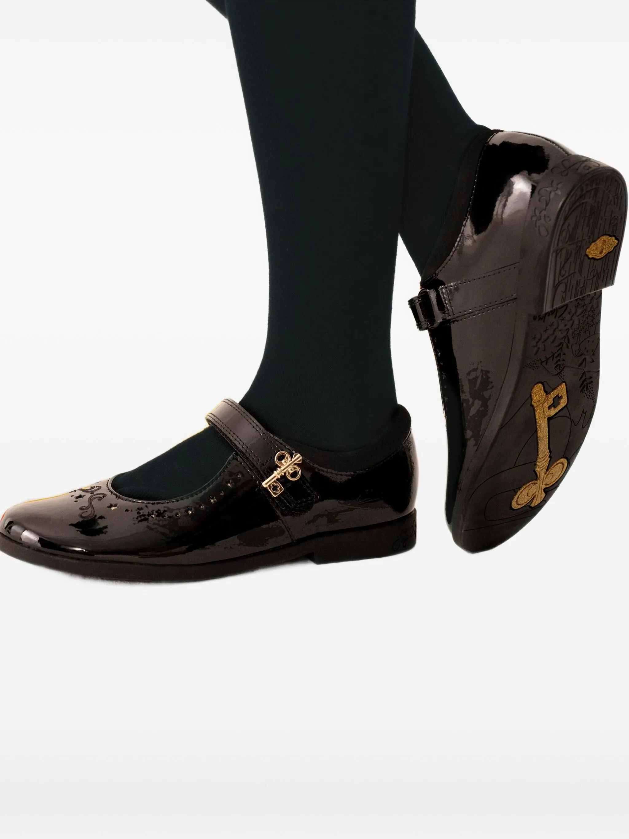 Балетки на плоской подошве Clarks Kids, черный — фото 4
