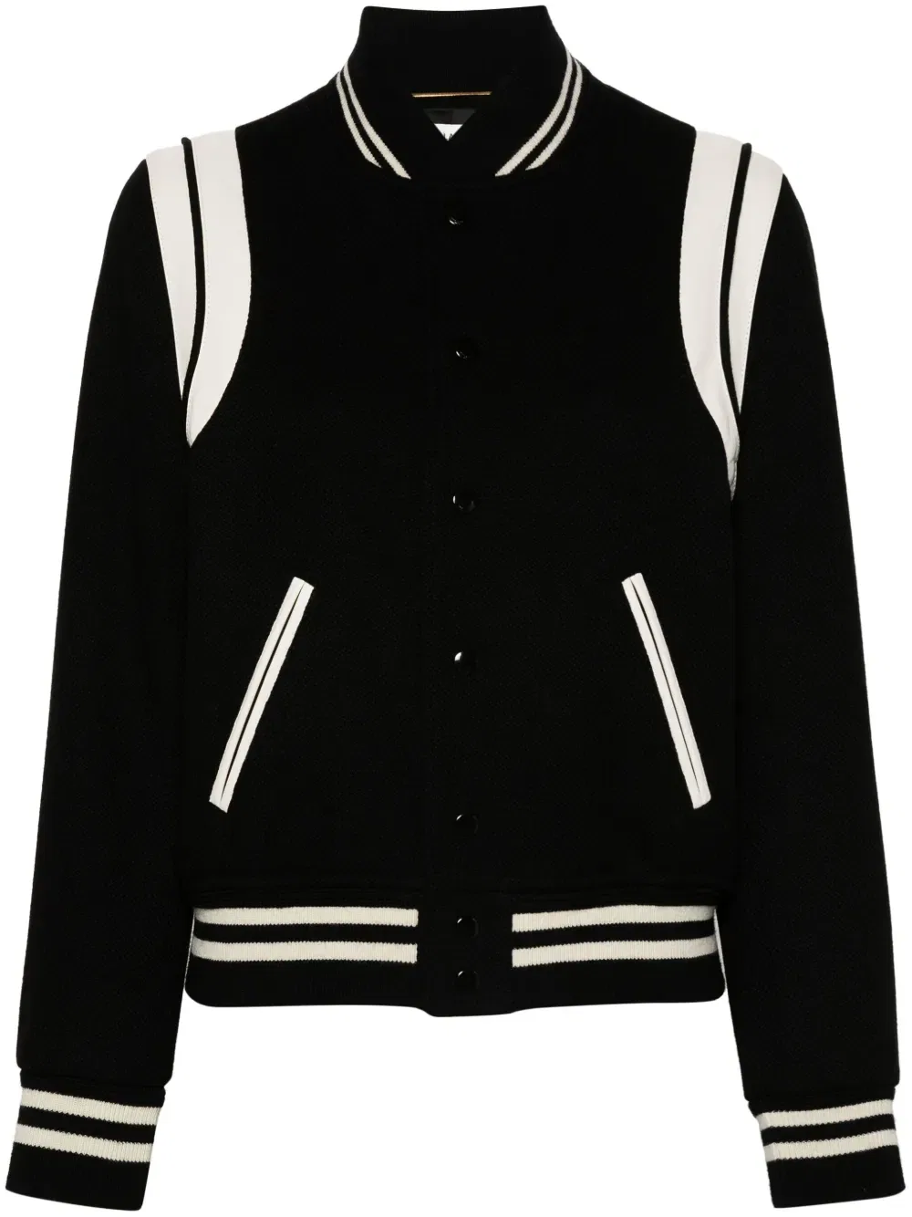 Бомбер с воротником-стойкой Saint Laurent, черный