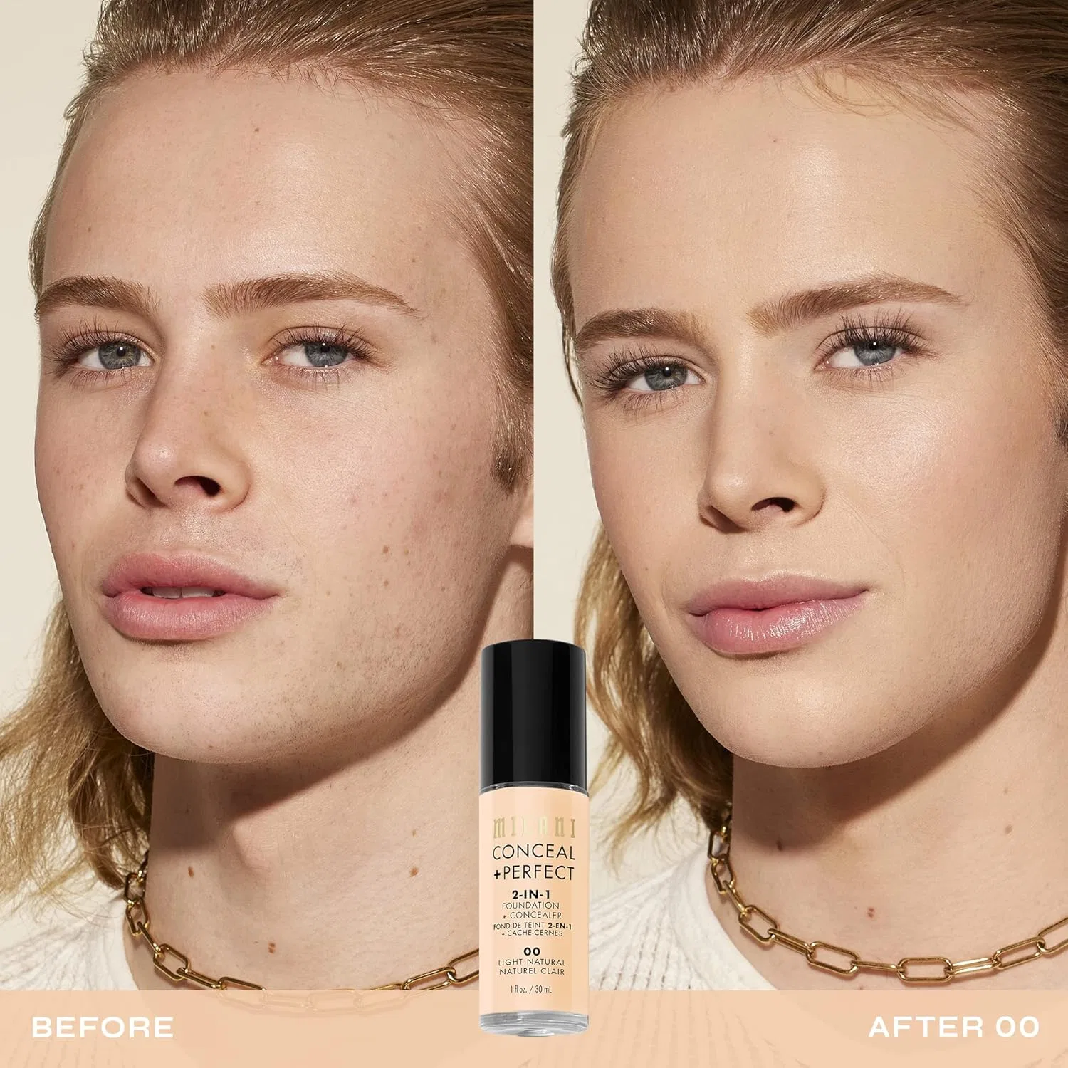 Тональное средство 2-в-1 Milani Conceal + Perfect Foundation + Concealer, Light Natural — фото 3