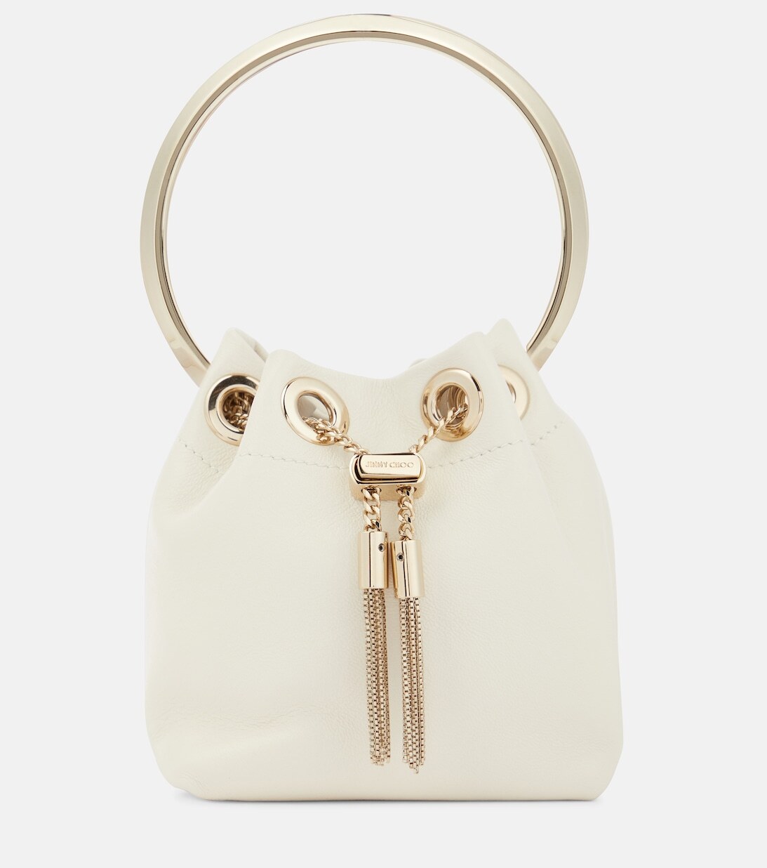 

Сумка-ведро Bon Bon из кожи Micro Jimmy Choo, белый