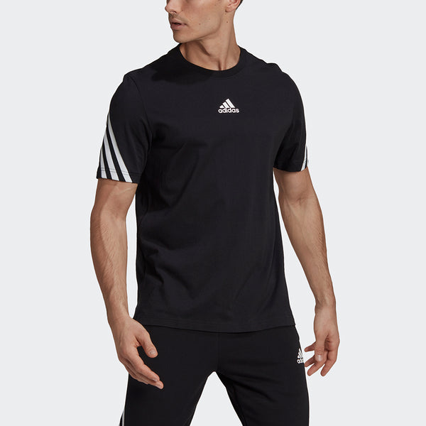 Футболка m 3s tape tee printing sports short sleeve black Adidas, черный — фото 2
