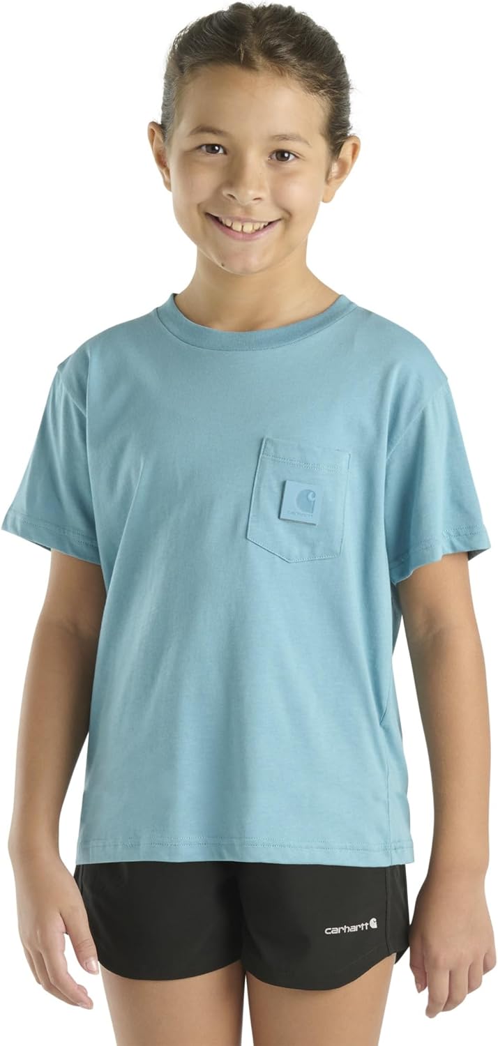 

Детская футболка Carhartt CA7109 с коротким рукавом и накладным карманом в тон - для девочек, Adriatic Blue, Синий, Детская футболка Carhartt CA7109 с коротким рукавом и накладным карманом в тон - для девочек, Adriatic Blue