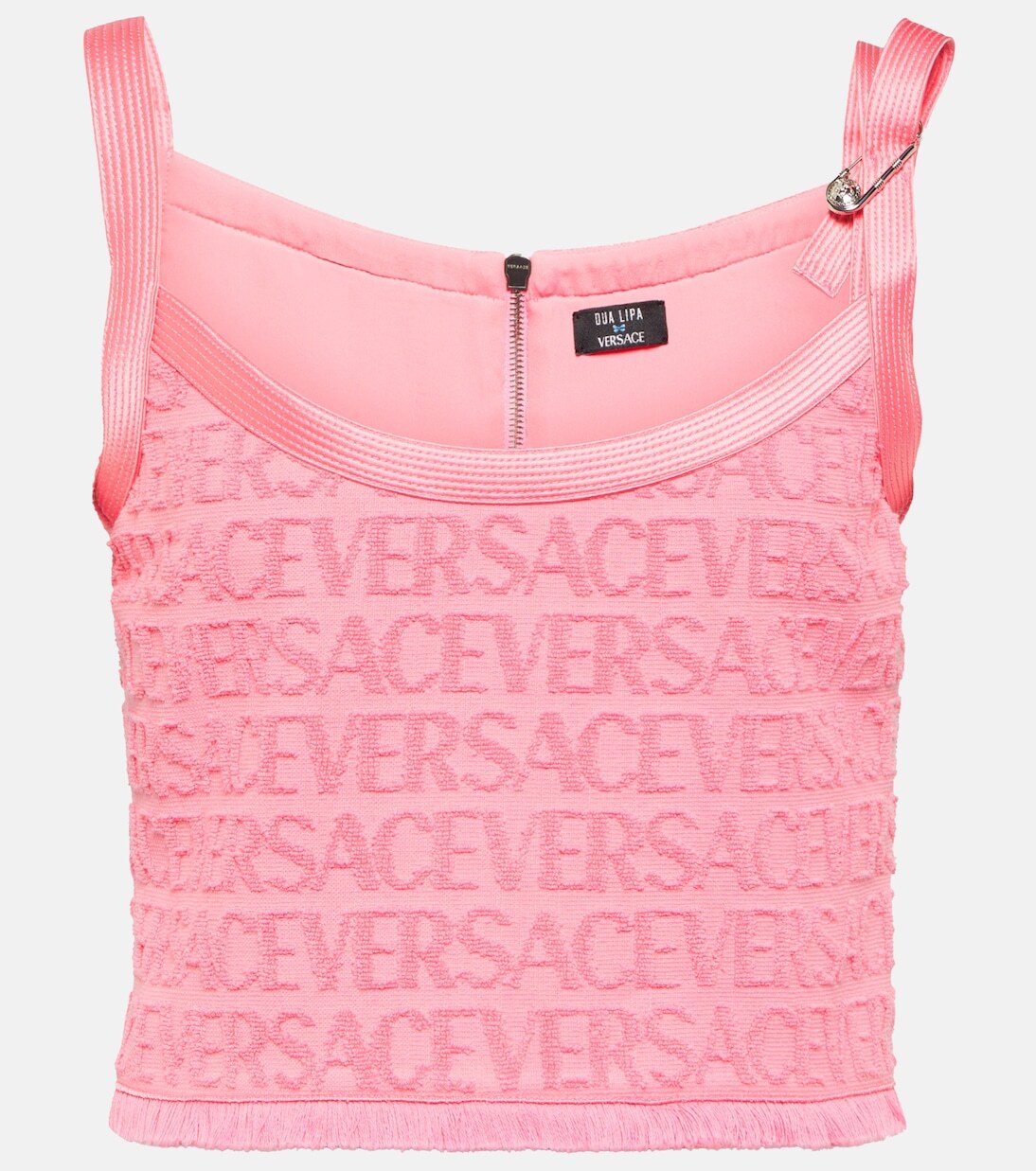 

Хлопковый топ с булавкой Versace, розовый