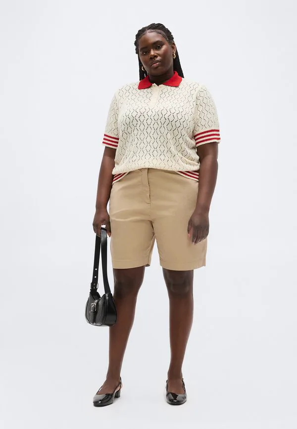 Изогнутые облегающие шорты-чиносы Tommy Hilfiger Curve, Beige — фото 2